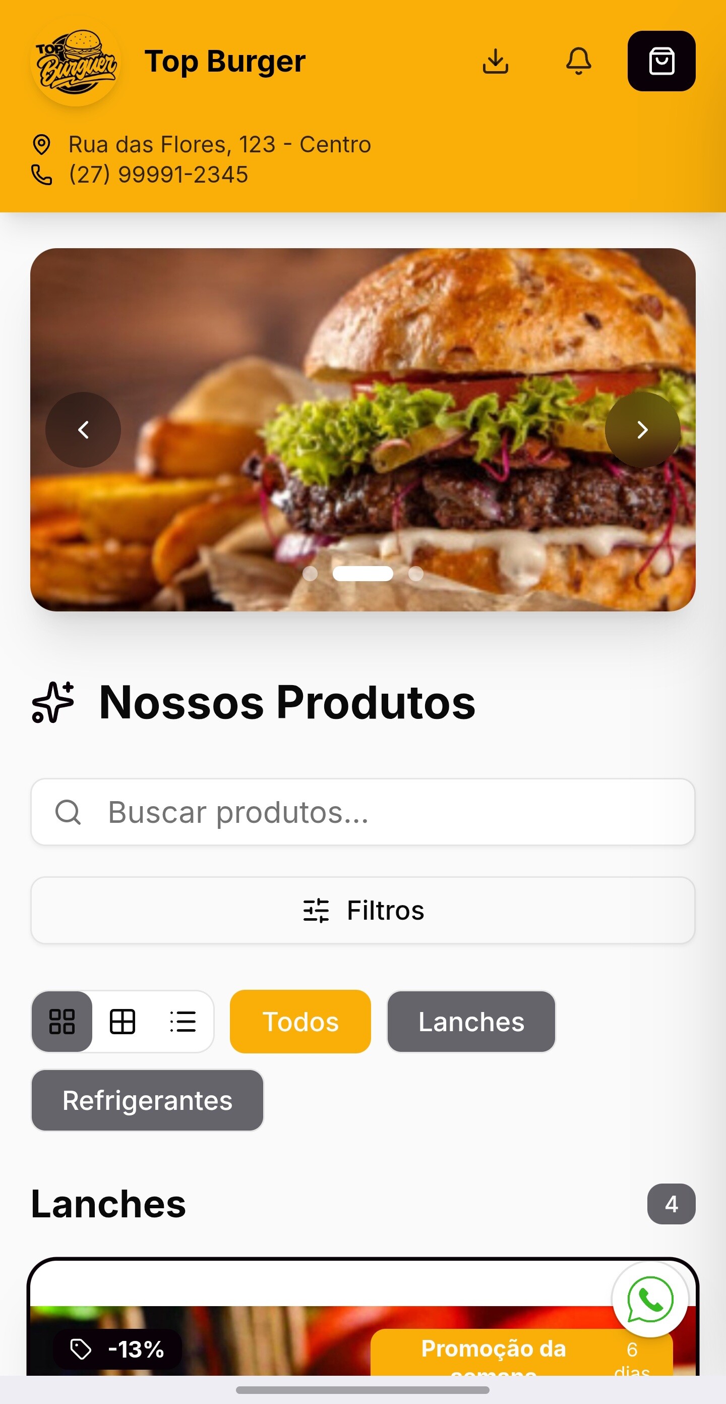 Página principal (mobile)